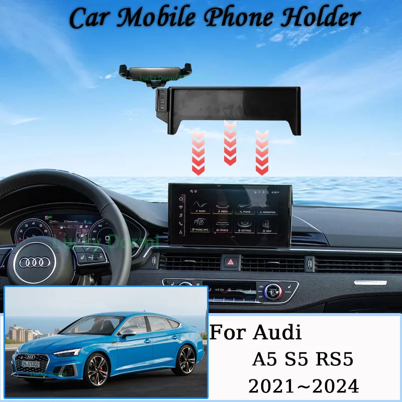 

Car Phone Holder For Audi A5 S5 RS5 2021 2022 2023 2024 New MagSafe Magnetic Bracket Screen Navigation Stand Auto Accessories