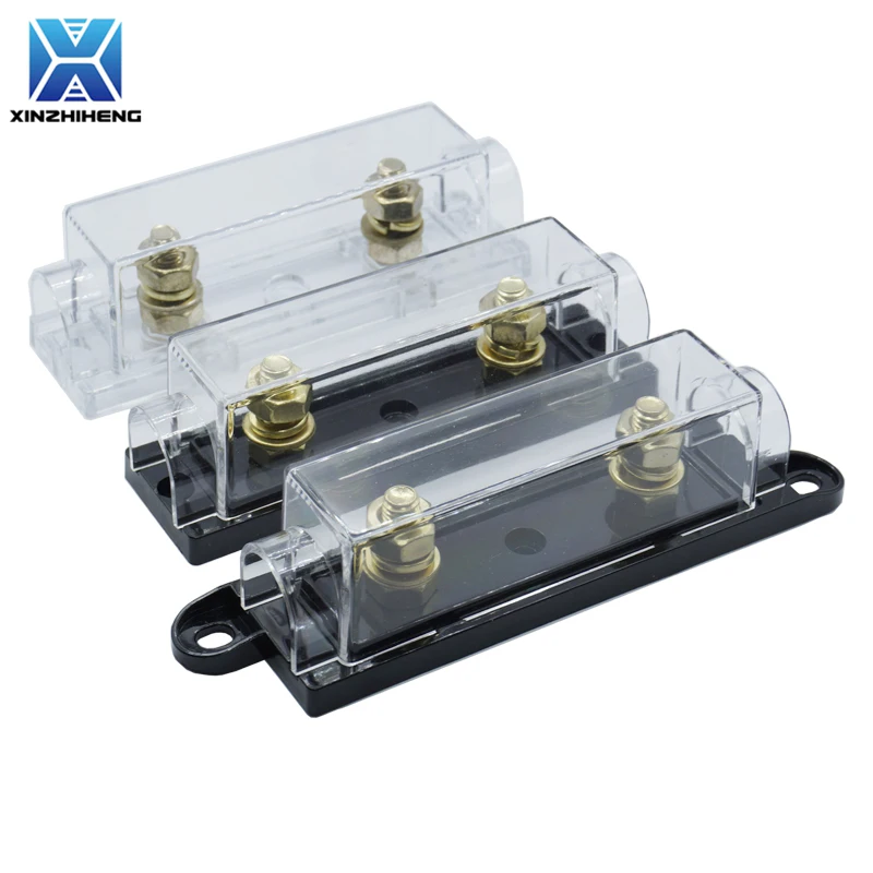 1Set ANL Car Fuse Box With AMP Fusible Fuse 60A 80A 100A 200A 300A 400A 500A Automotive Fuse Holders Bolt-on Installation Type