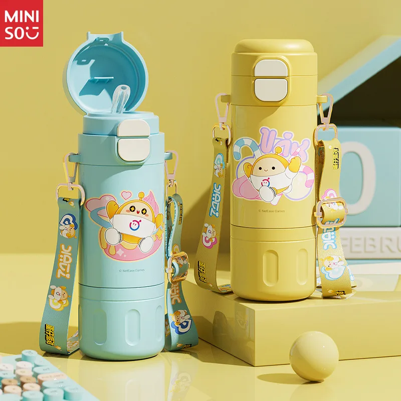 

Eggy Party Kids Thermos Cup - Stainless Steel, Large Capacity, Portable Dual-Drink Straw Cup, Cute Stylish for Girls