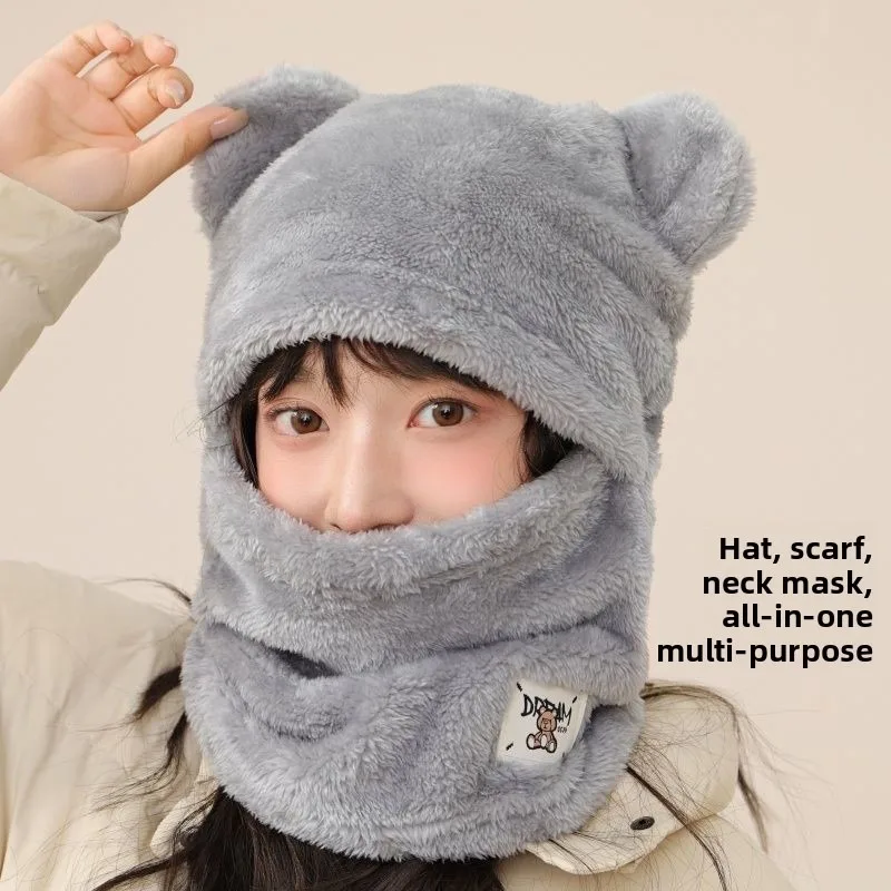 Windproof Cycling Face Mask Men Autumn Winter Warm Electric Bike Helmet Liner Hat Neck Gaiter Integrated Riding Head Cover Women