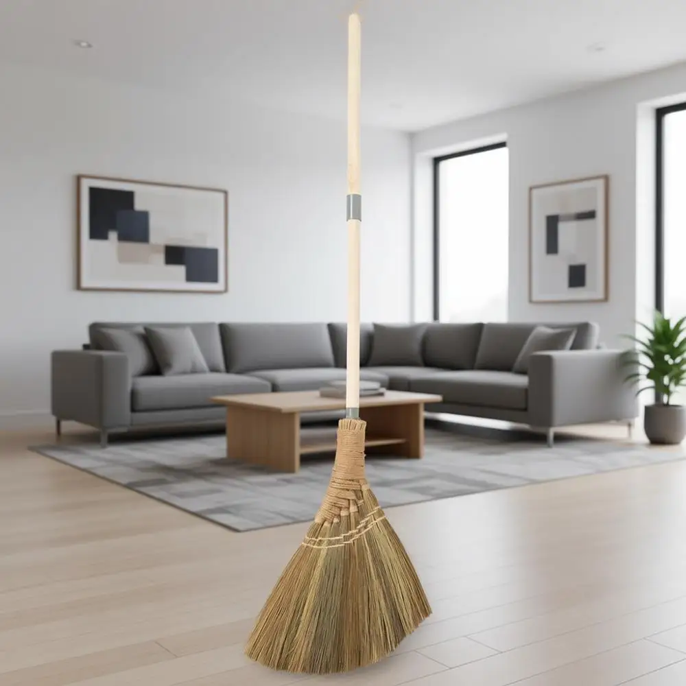 

Натуральная метла из вьетнамского солома – для уборки внутри и снаружи помещений, двора, сада, капота автомобиля, декоративная, длина 54,72 дюйма (Natur)