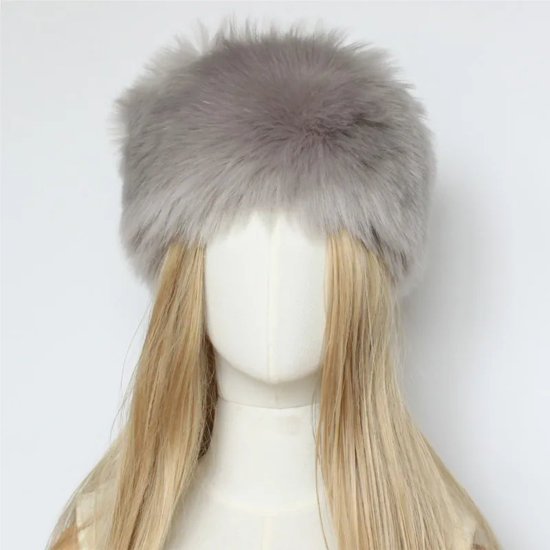 2025 nouveau hiver coloré moelleux fausse fourrure bandeau chapeau pour les femmes écologique Vegan fourrure garder au chaud couvre-chef tête enveloppement doux chapeaux