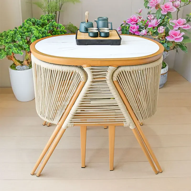 

Small Tables and Chairs Internet Celebrity Storage Simple Modern Outdoor Rope Table Three-piece Combination