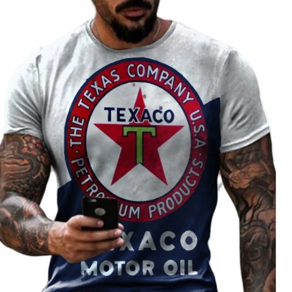 Camisetas 3d para hombre, camiseta Vintage de aceite, moda urbana, Castrol, estampado, manga corta, holgada, de gran tamaño, camisetas para motocicleta