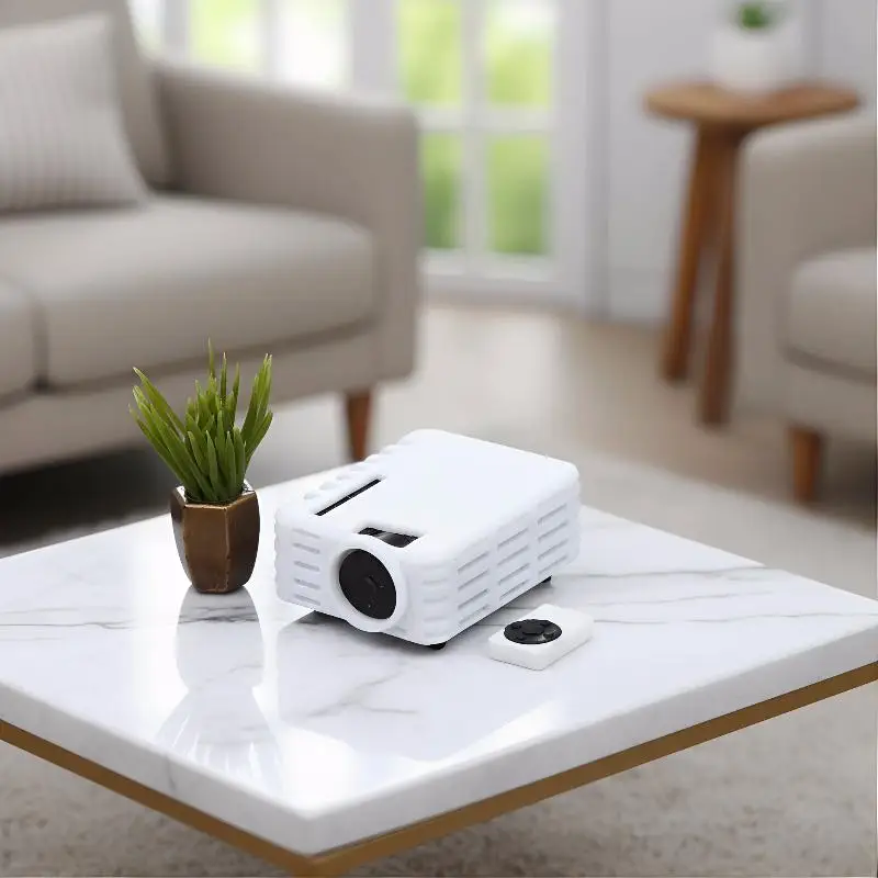 1/12 Mini Projector with Remote – Dollhouse Simulation Ornament, Home Theater Decor Toy for Dolls House