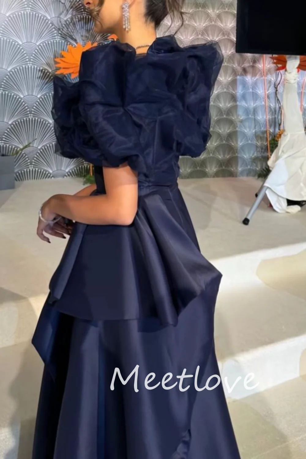 Meetlove 2024 ปรับแต่งผู้หญิง A-Line ปิดไหล่ Ruched ชุดราตรีวันเกิดพรรคชุดราตรีอย่างเป็นทางการค็อกเทลชุด