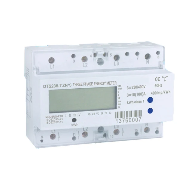 

Manufacturer DTS238-7 ZNS Three Phase Rs485 Multifunction Meter, Din Rail Mini kwh Meter