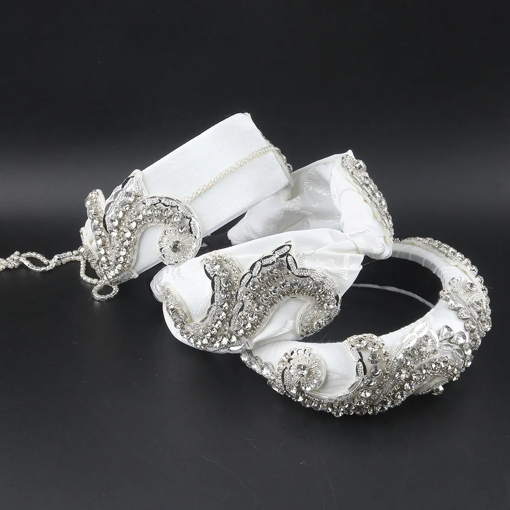 New Handmade White Luxury Party Pricess Hair Accessories Baroque Headwear For Women Wedding Party Photo Jewelry 036