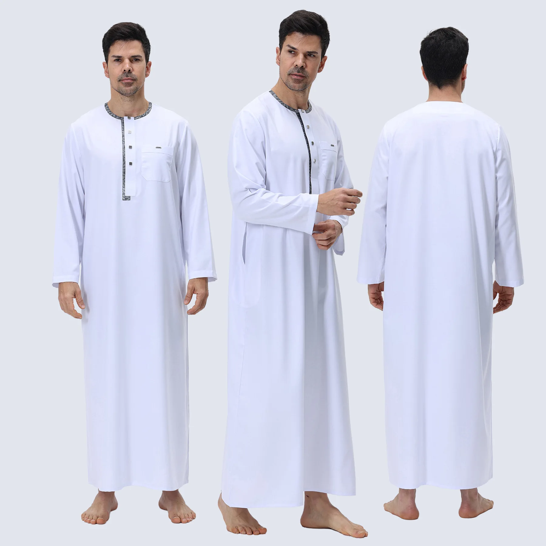 

Мужская белая роба для Ид (Эйд) в саудовском стиле: джубба, тобе, мусульманское платье, абайя, дубайский кафтан, турецкий кафтан, арабский дахафа, дишдаша, туба, исламская одежда