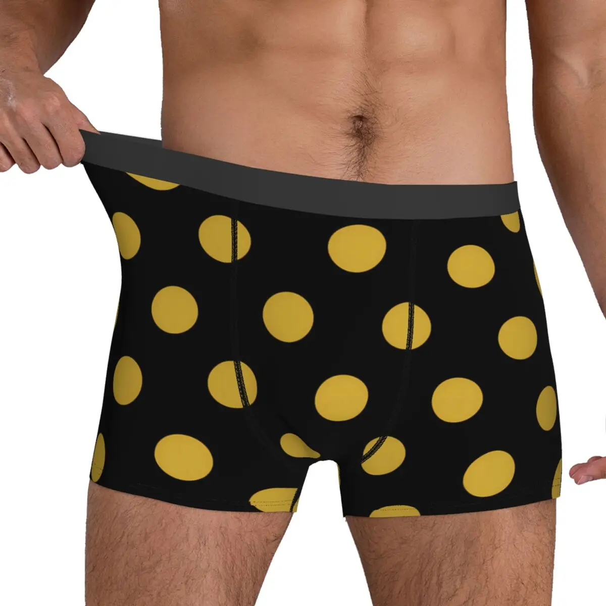 Gold Dot Print Underwear Polka Dots Customs Trunk High Quality Males Underpants Funny Shorts Briefs Gift Idea