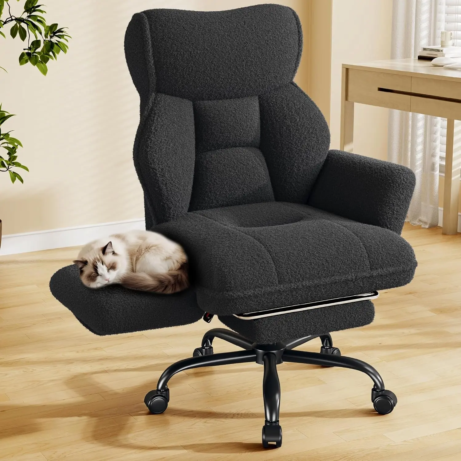 Big and Tall Office Chair with Adjustable Arms and Back, Ergonomic Office Chair with Footrest and Comfortable, Customized