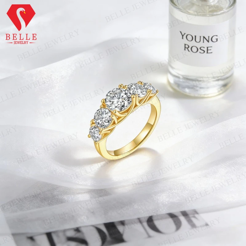 Wholesale 2.6ct D Color VVS1 Moissanite Ring S925 Sterling Silver Round Cut  Fine Jewelry Gift For Women Anniversary Birthday
