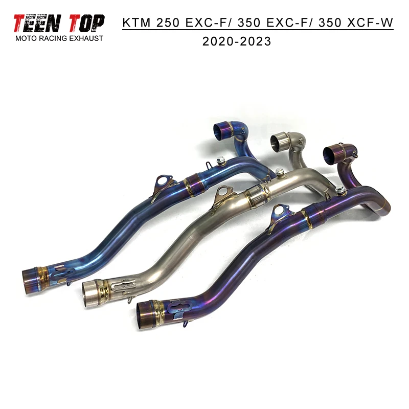 Motorcycle Offroad Bike Exhaust System For KTM 250 EXC-F / 350 EXC-F / 350 XCF-W 2020-2023 50.5mm Titanium Exhaust Front Pipe