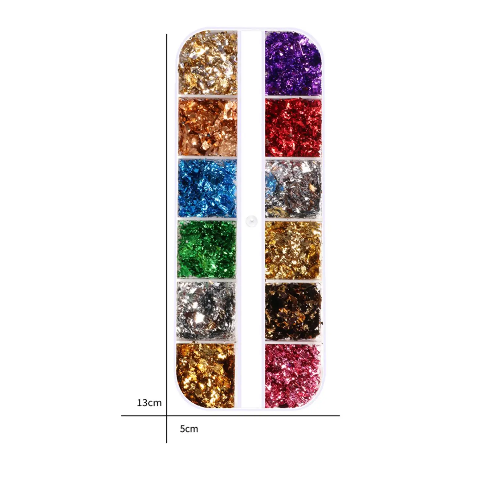 

Holographic Nail Foil Flakes Nail Art Decoration Set 12 Colors Nail Sequins for Gel Polish Manicure Crafts