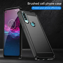 Carbon Fiber Soft Silicone Case For Motorola Moto One Action Fusion Power Pro 5G ACE Marco Hyper Vision Matte Back Cover Case