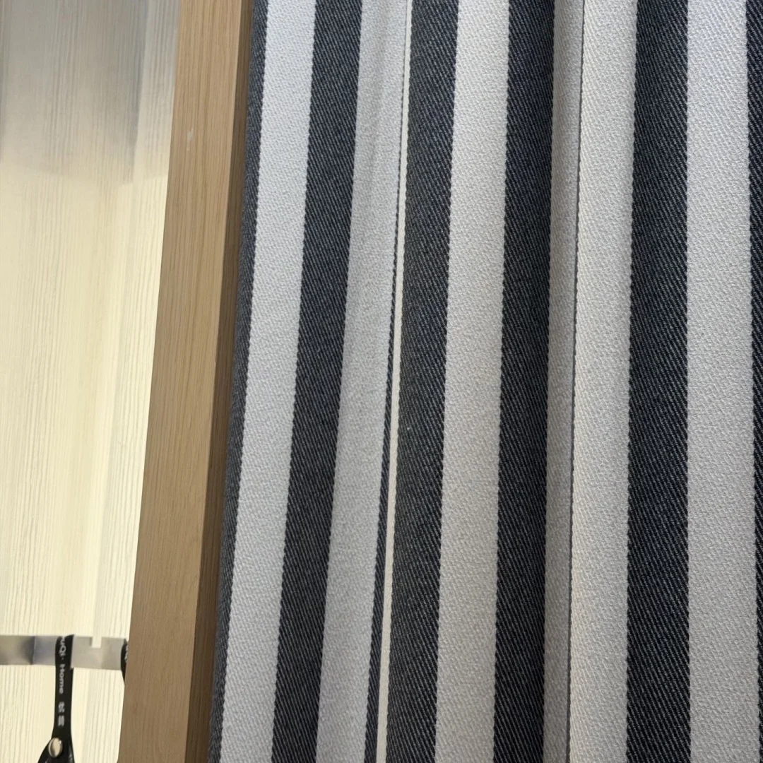 Minimalist Black And White Wide Vertical Stripe Blackout Curtain Home Window Drapes
