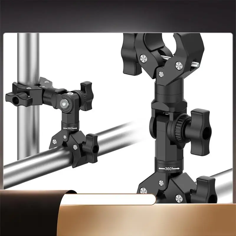 

Double Clamp Mount Bracket Magic Arm Clamp For Gopro Insta 360 Camera Monitor Led Light Selfie Stick Motorcycle Bracket-N35R