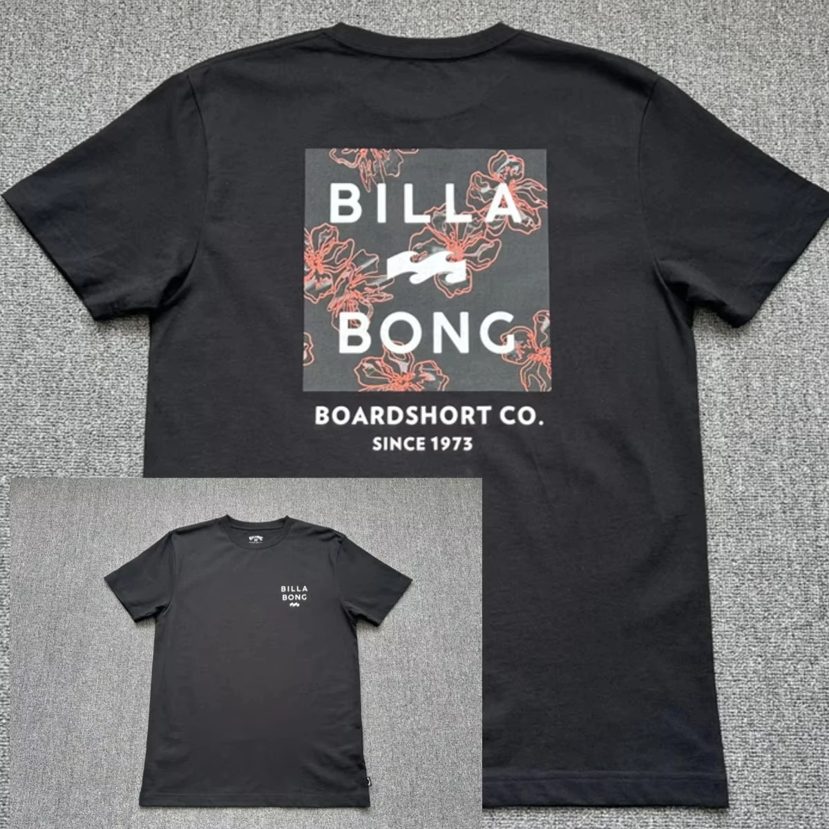 Billa Floral Arch Wave Bong Surfing Brand Graphic T-Shirt Cotton Men Women Streetwear Tee
