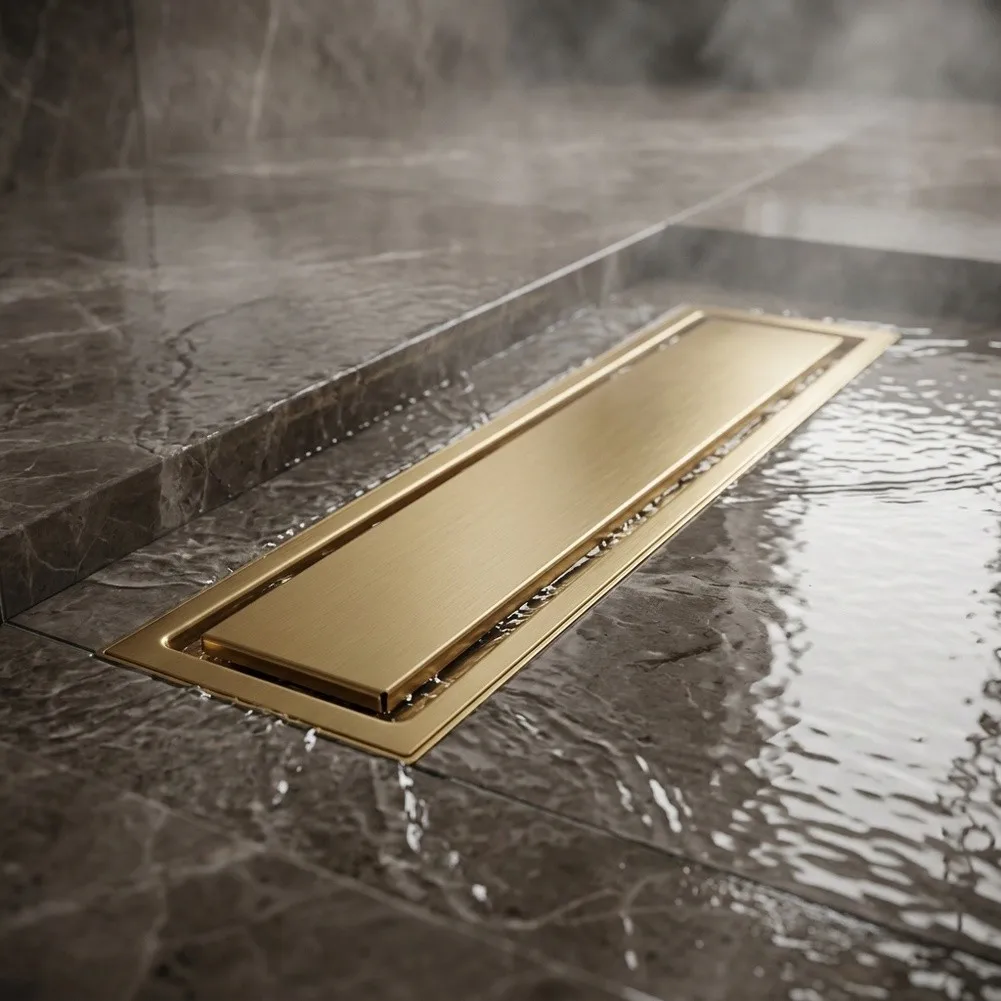 Stainless Steel Drain with Central Middle Outlet for Optimized Drainage Performance in Indoor and Outdoor Wet Zones