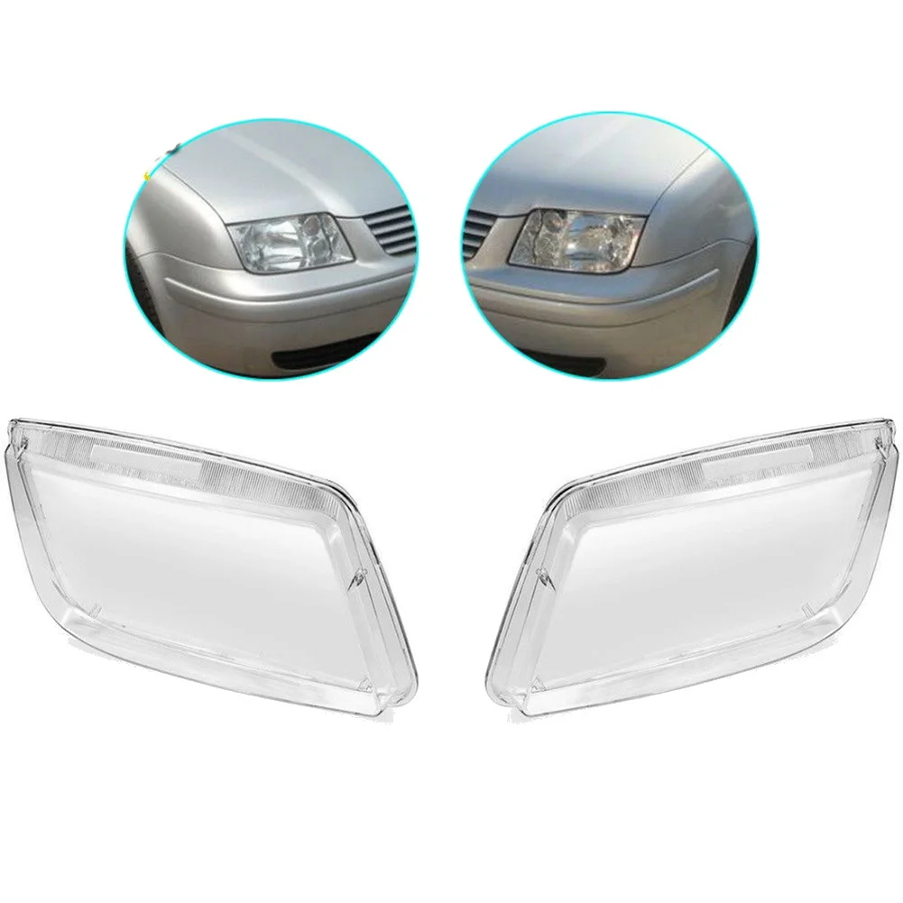 AU28-1 Pair Left+Right For Bora Jetta MK4 1999-2004 Car Headlight Lens Cover Headlight Lampshade Front Light Shell Cover