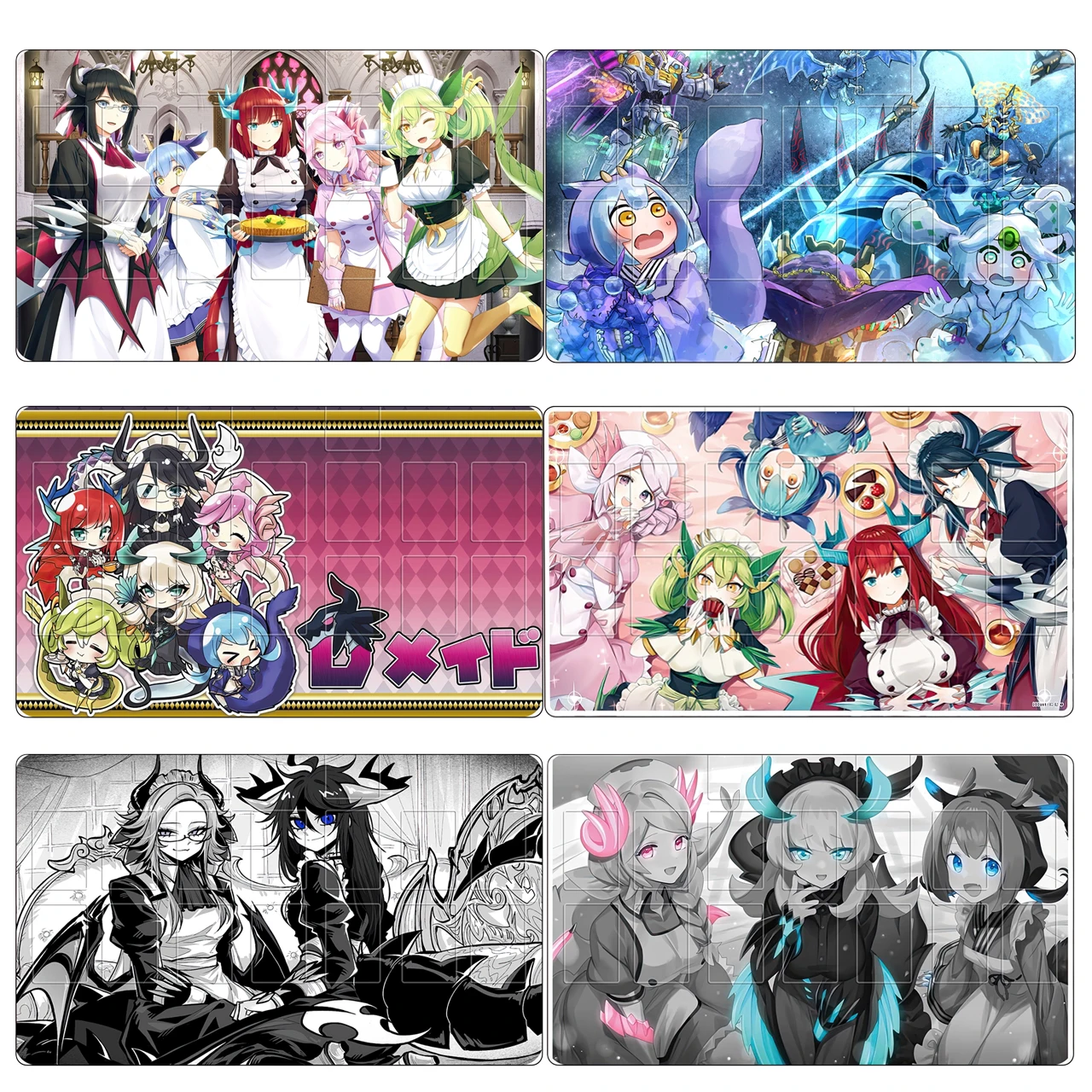 

Ю-Ги-О! Игровой коврик Dragonmaid Series 600x350 мм для карточных игр, кухонный коврик Dragonmaid, одинарный резиновый коврик для настольных игр Dragonmaid