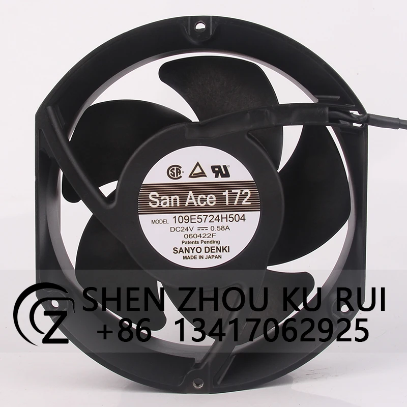 109E5724H504 Case Cooling Fan for SANYO 12V 48V DC24V 0.58A EC AC 172x150x51mm 17CM 17251 Aluminum Frame Centrifugal AC Axial