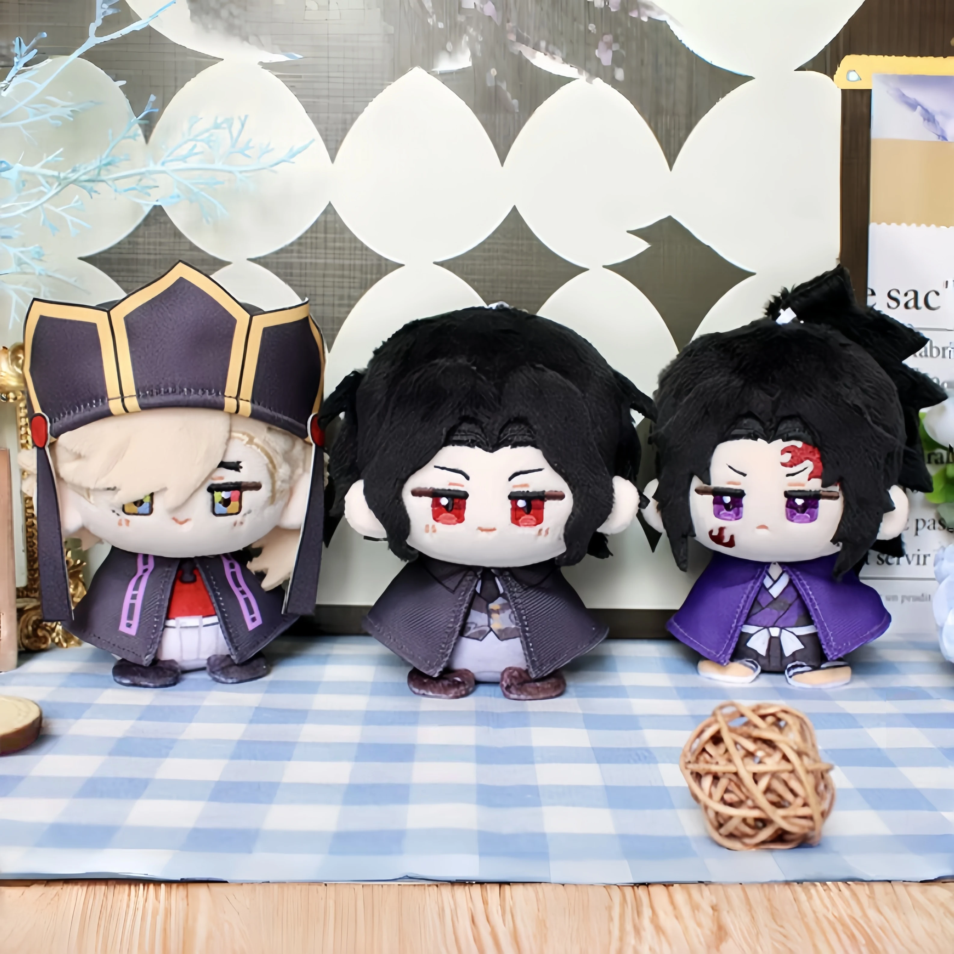 

Anime Demon Slayer: Kimetsu No Yai Douma Muzan Michikatsu Mini Sitting 12cm Plush Doll Toy Soft Stuffed Anime Keychain