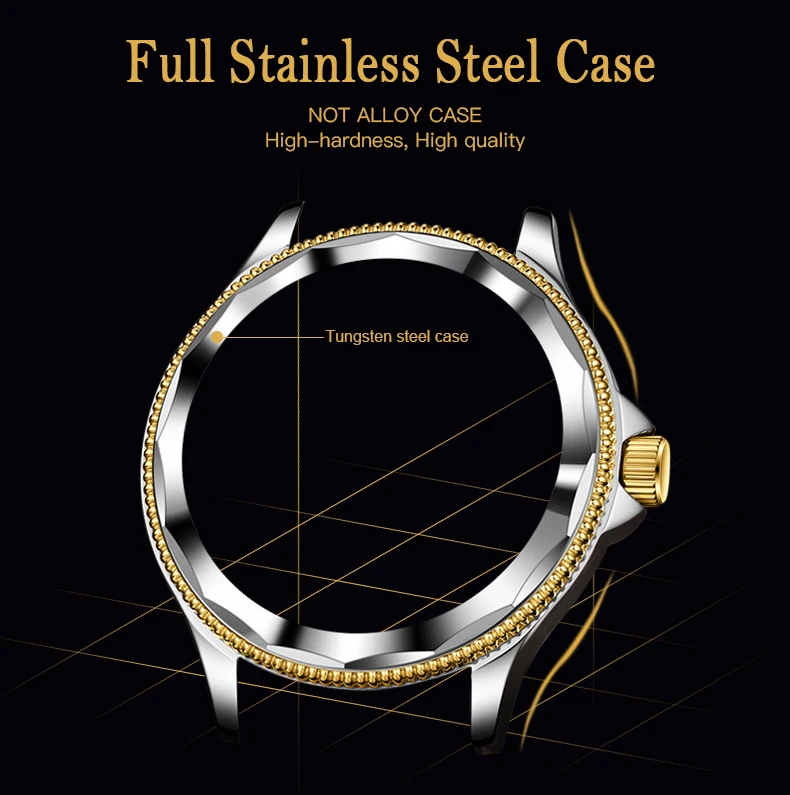 Reloj Mecánico de acero inoxidable para hombre, cronógrafo de pulsera de lujo, automático, informal, Original, de negocios, marca superior