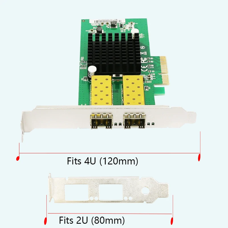 듀얼 포트 PCI-E 기가비트 LC 광섬유 네트워크 카드 I82576 칩 X4 SFP 슬롯(단일/다중 모드) ESXi, 데스크탑 및 서버용 LAN으로 깨우기