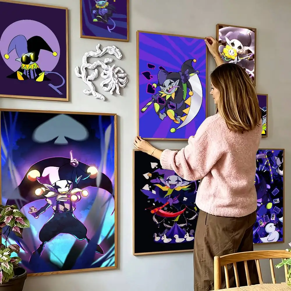 D-Deltarune Jevil  Poster High Quality Dorm Living Room Aesthetic Wall Decoration Painting Stickers Gift
