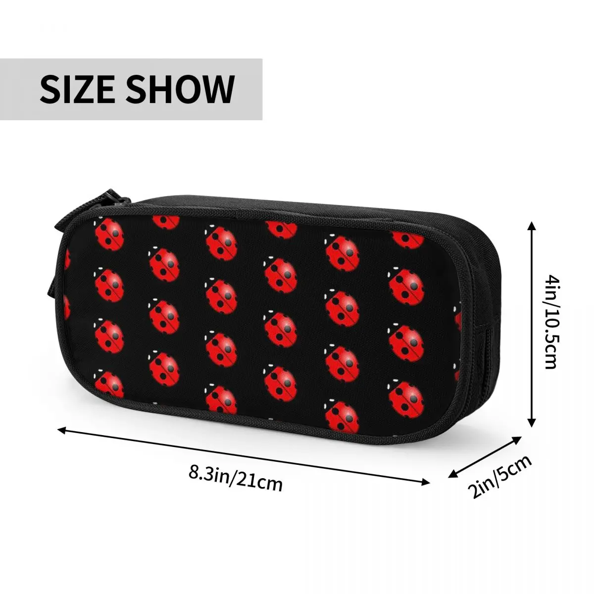 Black Ladybug Pattern Socks Pencil Cases Big Capacity Pen Bags Pen Box Pencil Pouch For Boys Girls Students Stationery School