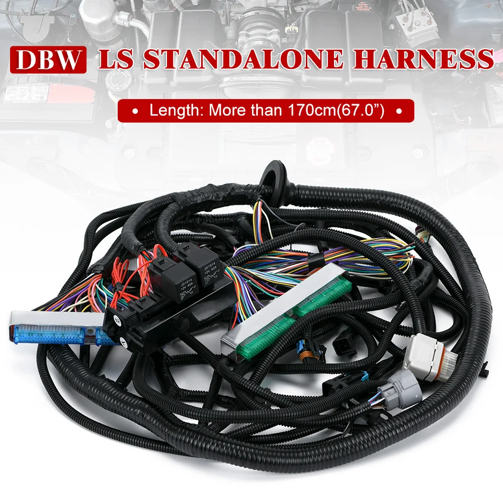 PQY LS Swap Standalone Wiring Harness Stand Alone Harness For 03-07 LS1 DBW 4L60E Trans (Drive-By-Wire) PQY-FIC31