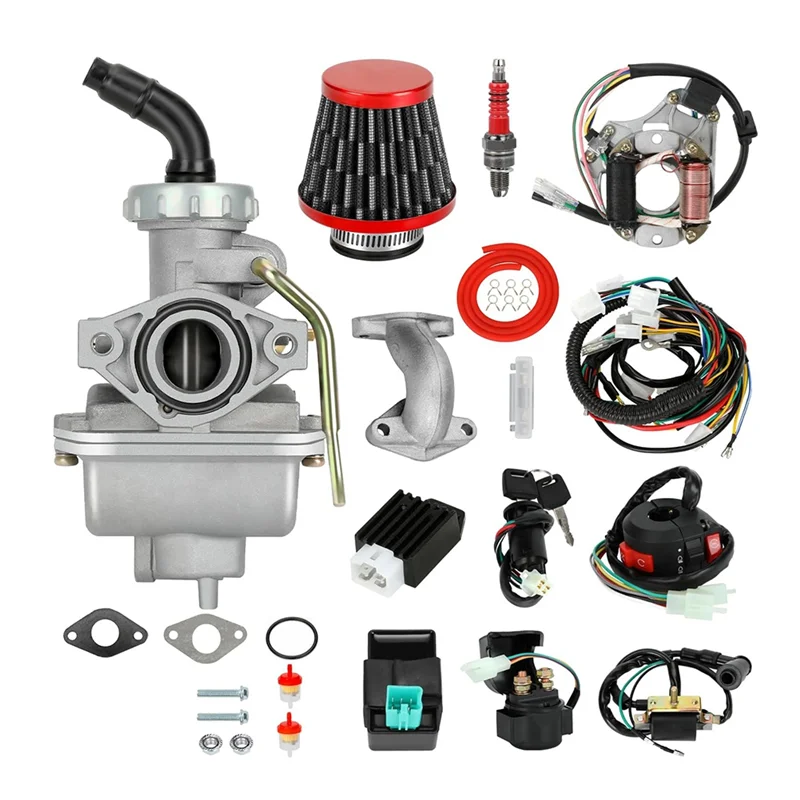 

PZ20 Carburetor Kit And Complete Wiring Harness For Taotao Coolster 125 110 Kazuma Baja 50 ATV Kart Dirt Bike