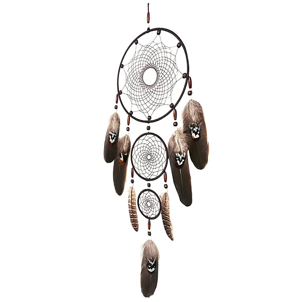 Plume Dream Catcher Wall Hanging Pendant Elegant Macrame Woven Decor for Home Rustic Room Decor Capturing Beautiful Dreams