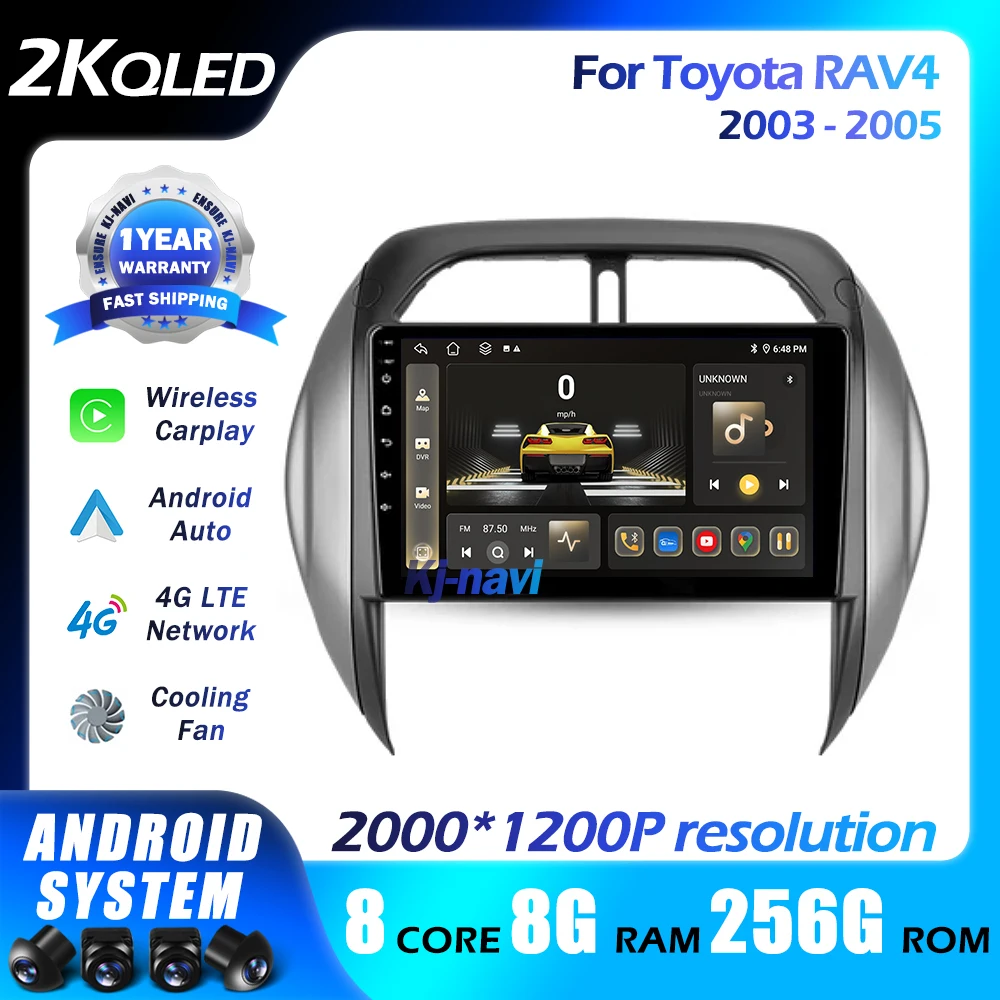 Android Auto Car Radio For TOYOTA RAV4 2003 - 2005 WIFI IPS Touch Screen 9