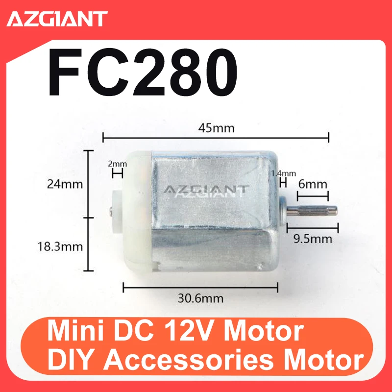 

Azgiant Copper carbon brush Motor FC280 45MM 12000PRM Reverse Miniature Small Motor Large Torque High Power Replace Tool Parts