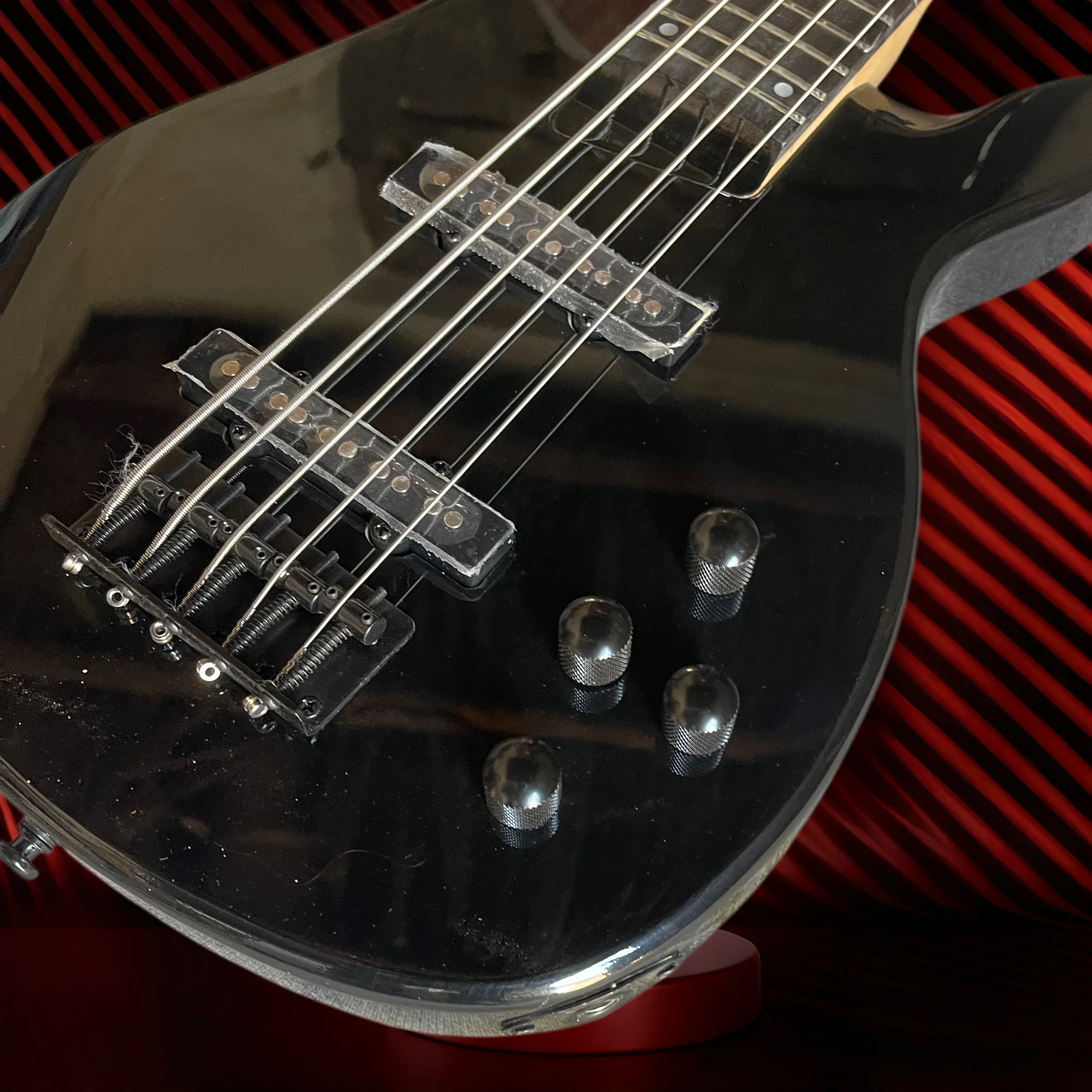 Gloss‑Black 5‑String PB‑Style Electric Bass Guitar, HH Humbucker Pickups, Mahogany Body, Rock Band Accompaniment Bass