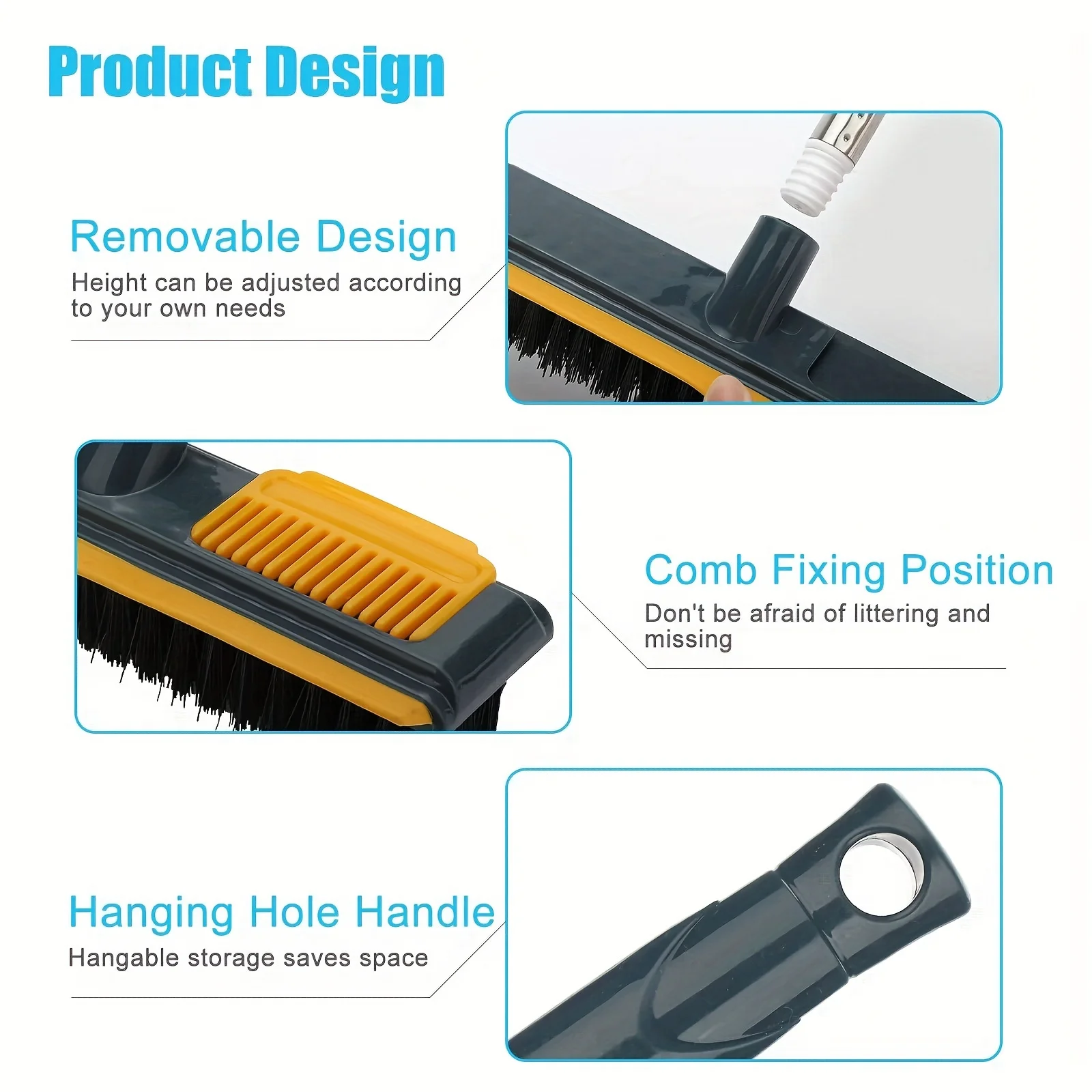 1pc Bathroom Floor Brush, Long Handle Cleaning Brush, No Dead Corner, Hard Bristles, Essential Cleaning Supplies & Tool