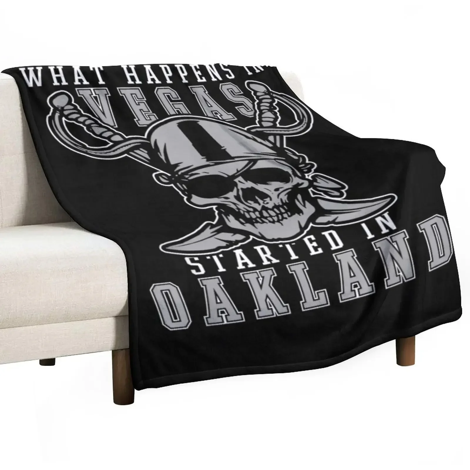 What Happens In Vegas Started In Oakland Football Raider TShirt Throw Blanket Kids Luxury Brand Home Textile