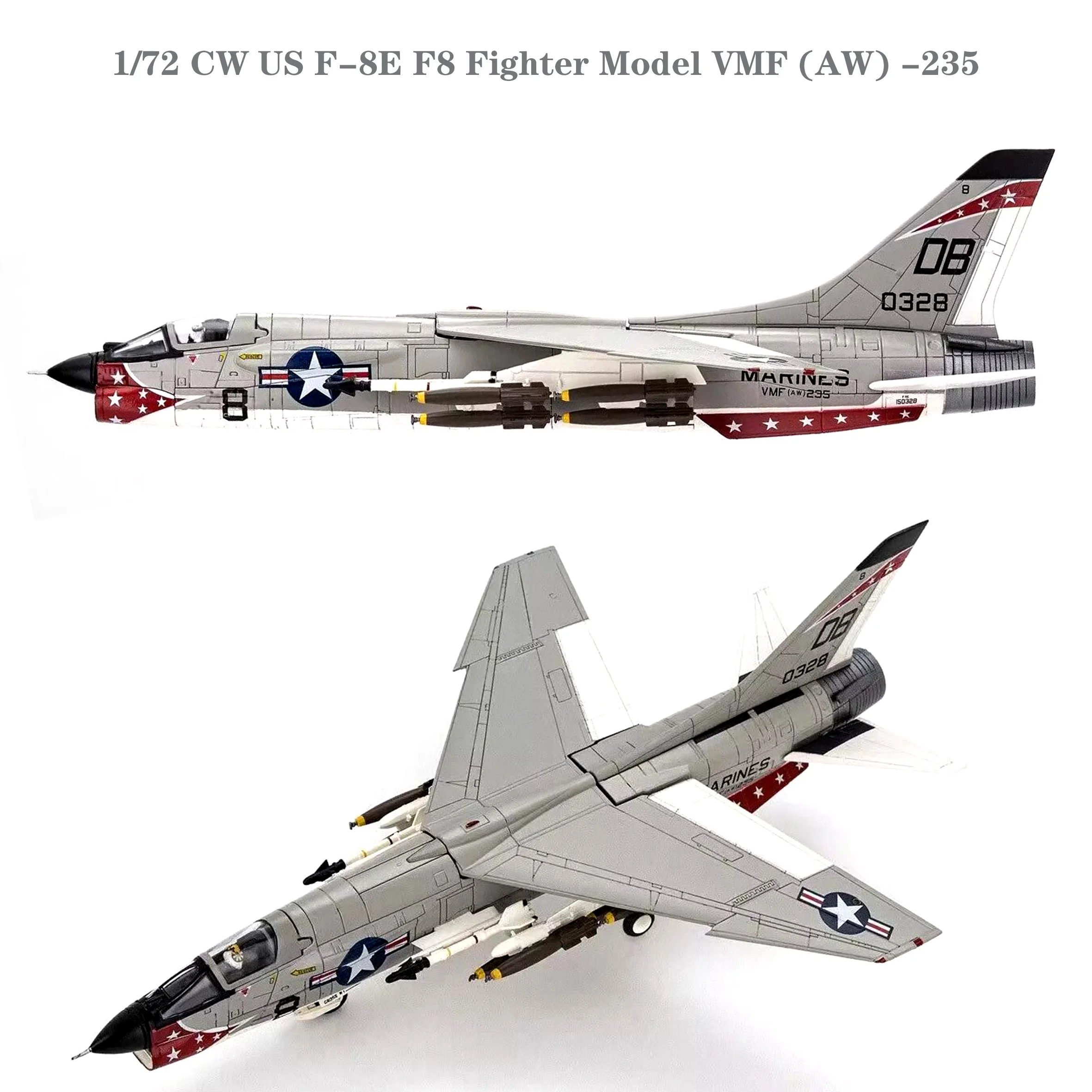 Fine 1/72 CWUS F-8E F8 Fighter Model VMF (AW) -235  Alloy Collection Model