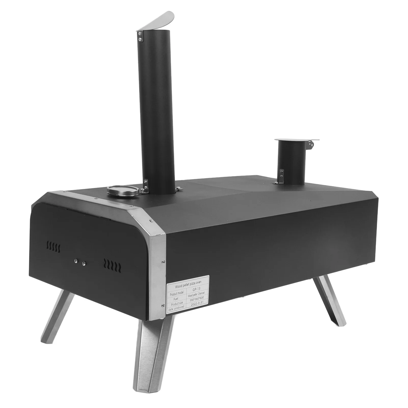 Outside Pizza Stove Outdoor Pizza Oven Wood Fired Maker Outside Stove 12in Portable Stainless Steel for Backyard