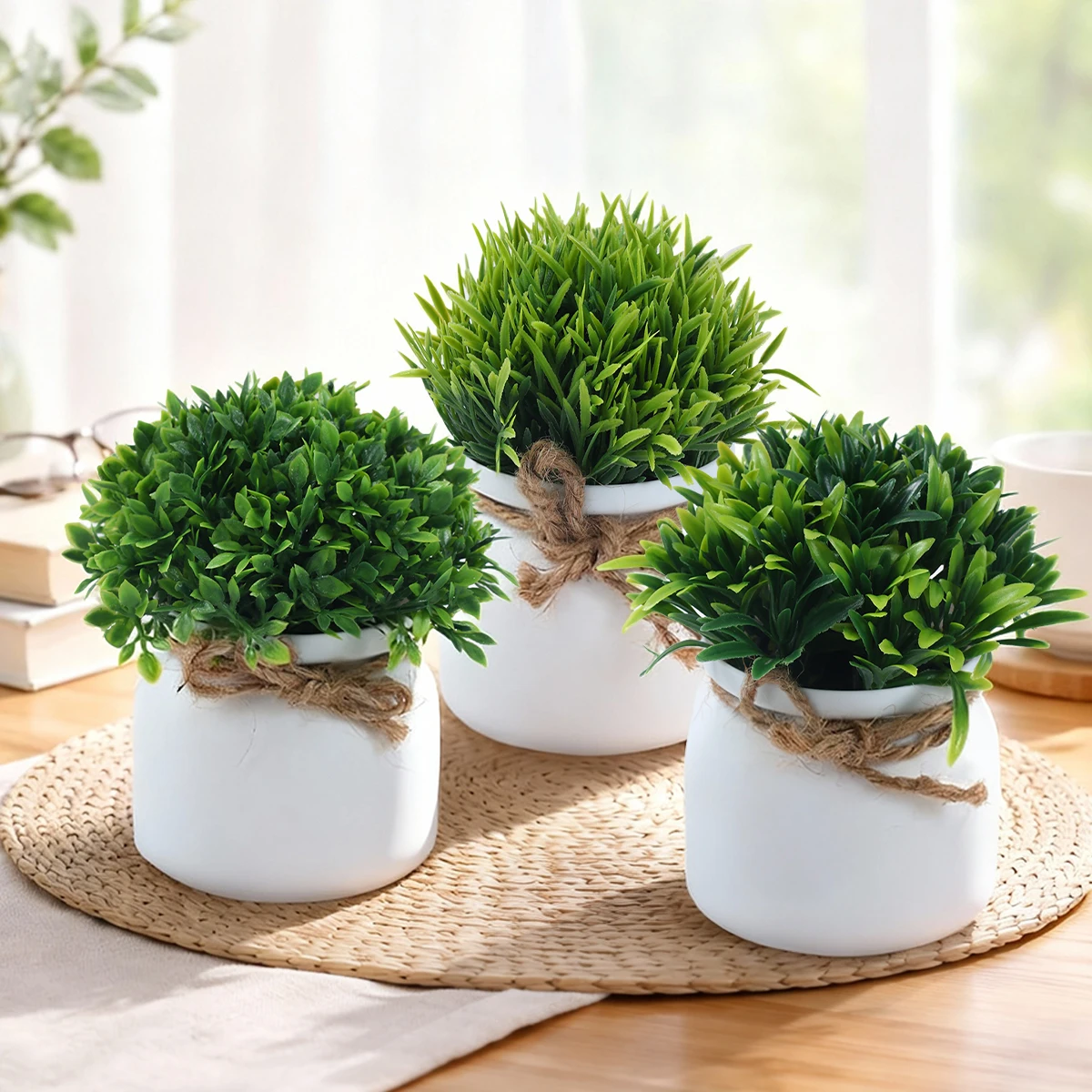 Artiftical Potted Plants Happy Birthday Party Decorations Desktop Fake Potted Ornaments for Home Wedding Baby Shower Supplies