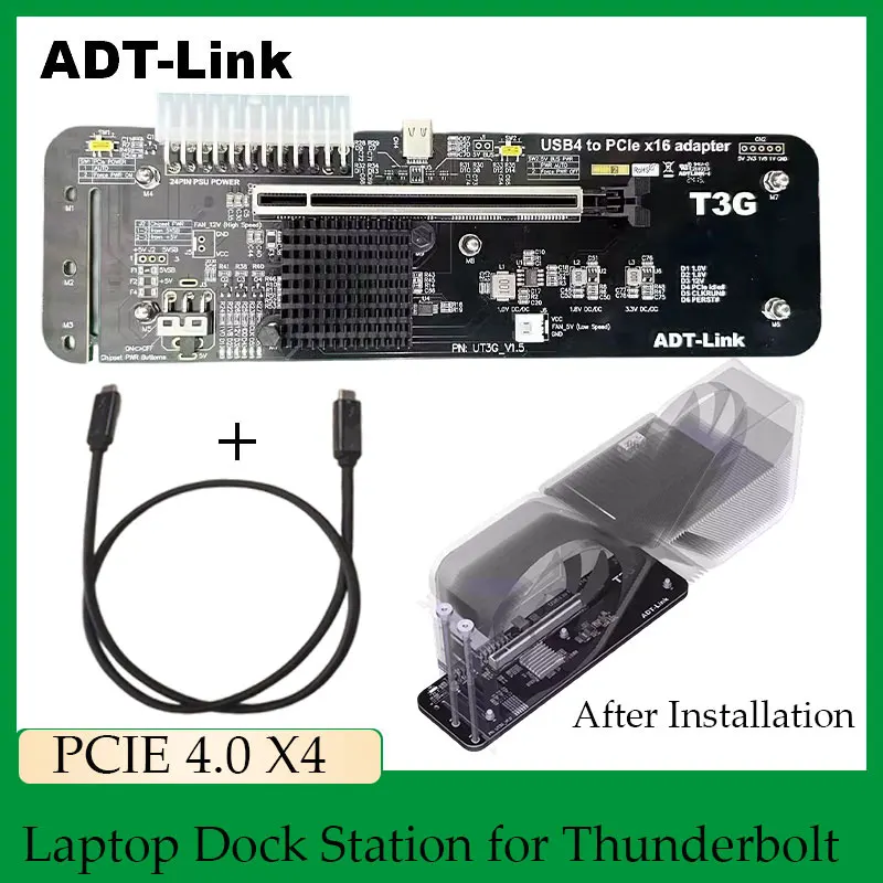 

ADT-Link V1.6 Graphic Card External eGPU Dock Station - USB4 to PCIe 4.0 x16 eGPU for Thunderbolt 4/3 Perfect for NUC ITX STX