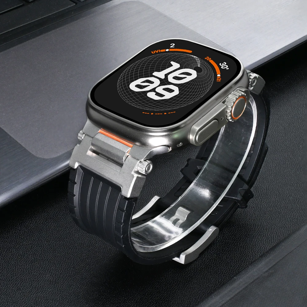 سوار رياضي من السيليكون للساعة ، ألترا ، حلقة ناعمة لسلسلة Iwatch 9 ، 8 ، 7 ، 6 ، 5 ، 4 ، SE ، 45 ، 44 ، 42 ، Apple ، 49 أو