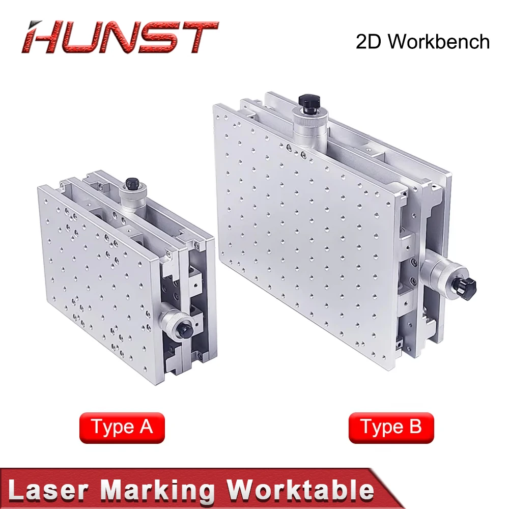 HUNST XY Table 2 Axis Aluminum Workbench Mobile Portable Cabinet Table for Laser Marking and Engraving Machine 210X150mm