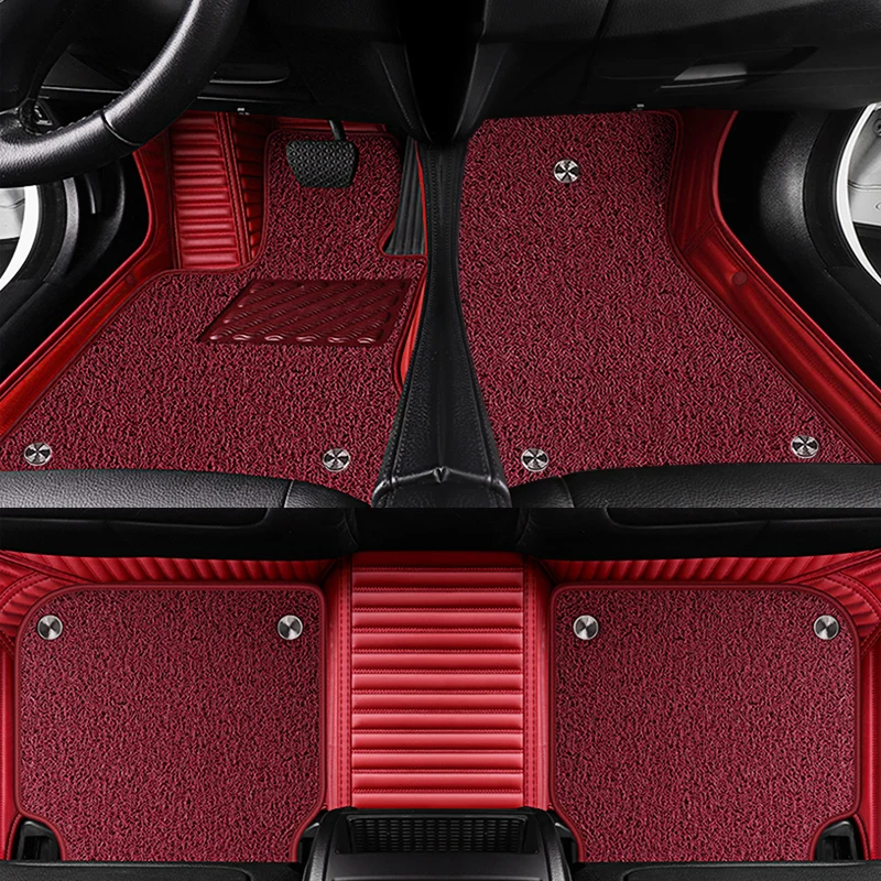 BHUAN Custom Stripe Leather Car Mat for Fiat All Medels 500 500L 2007-2014 Punto Bravo Viaggio Freemoauto Automobile Carpet Cove