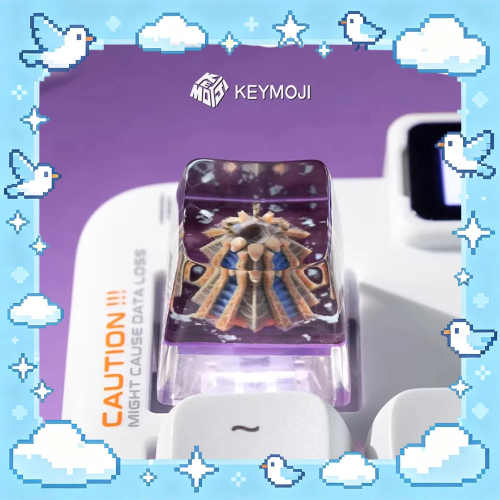 KEYMOJI World Of Warcraft Architecture PC Resin Keycaps Yueliangjing 3D Print Personality Keyboard Keycaps For PC Accessories
