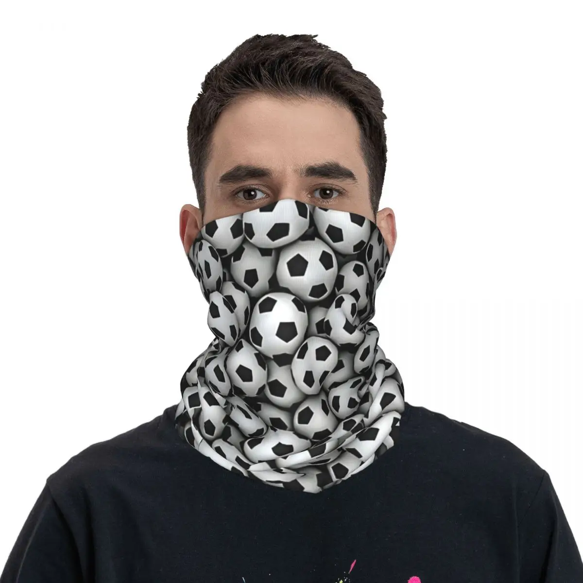 Soccer Balls Neck Gaiter Face Scarf Cover Neck Gaiter Men Women Bandana Scarf Thin Summer