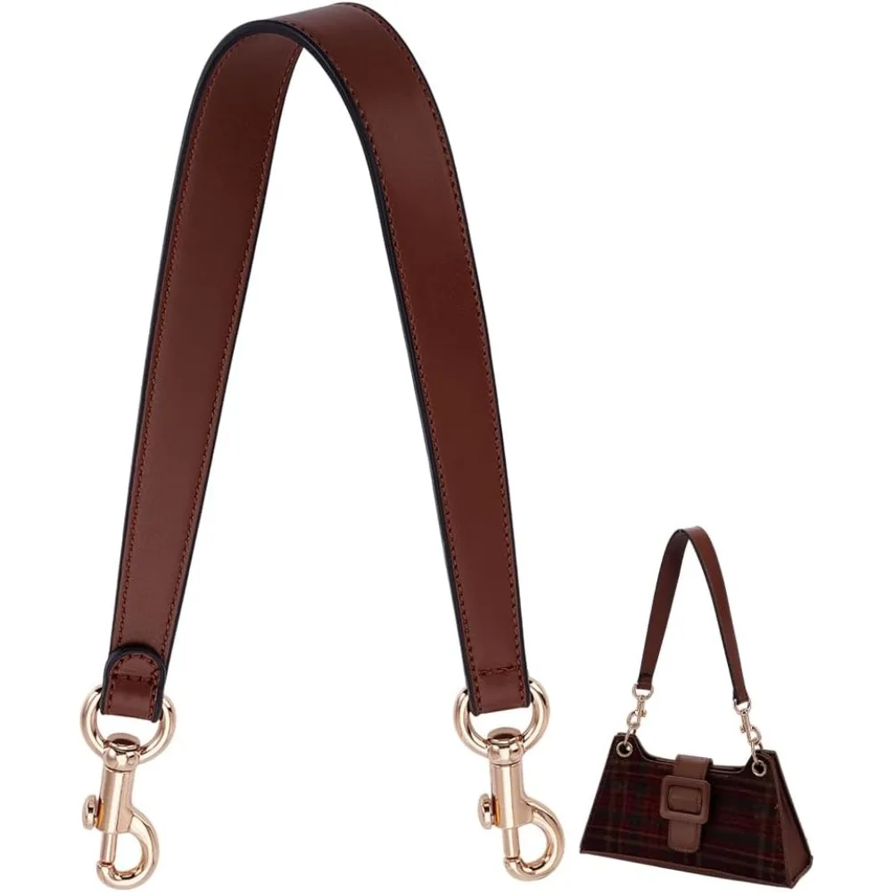 

20 Inch Short Purse Strap 1 Inch Wide Coconut Brown Bag Handles Genuine Leather Crossbody Replacement Puse Handle