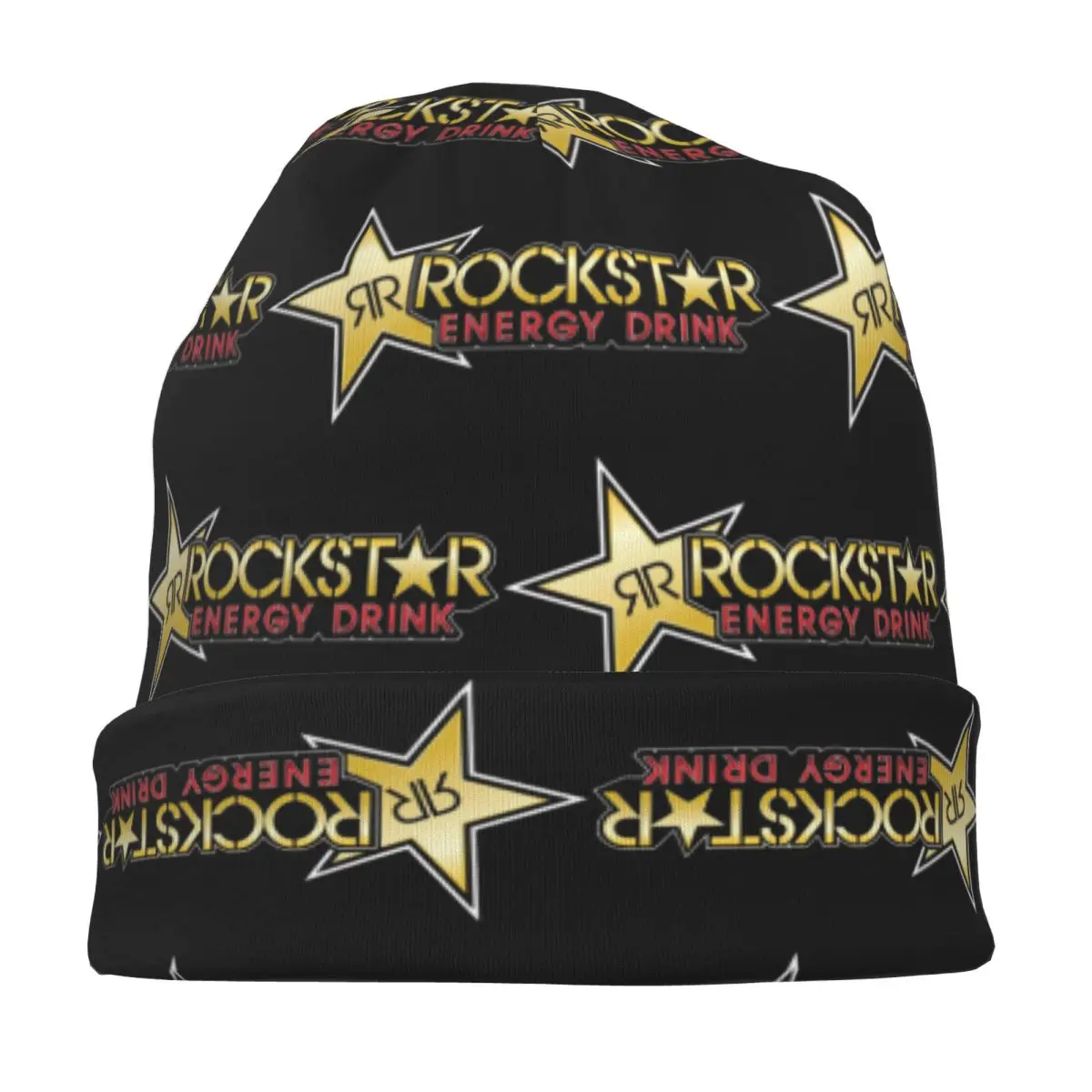 قبعة Rockstar Energy Drink الدافئة المحبوكة قبعة بونيه عصرية للخريف والشتاء قبعات بيني خارجية للجنسين والكبار